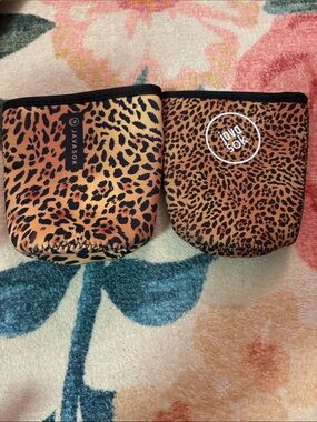 Leopard Print Neoprene Cup Sleeve - Orange